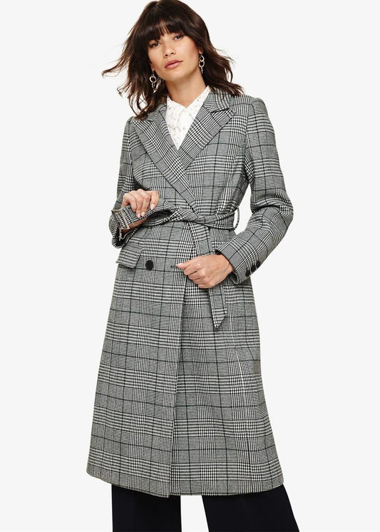 Phase Eight Carmel Check Trench Coat Multicoloured Size UK16 RRP320