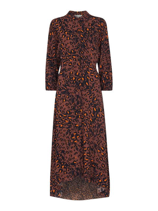 WHISTLES Ladies Amara Brushed Leopard Shirt Dress Brown/Multi UK6 RRP169 NEW