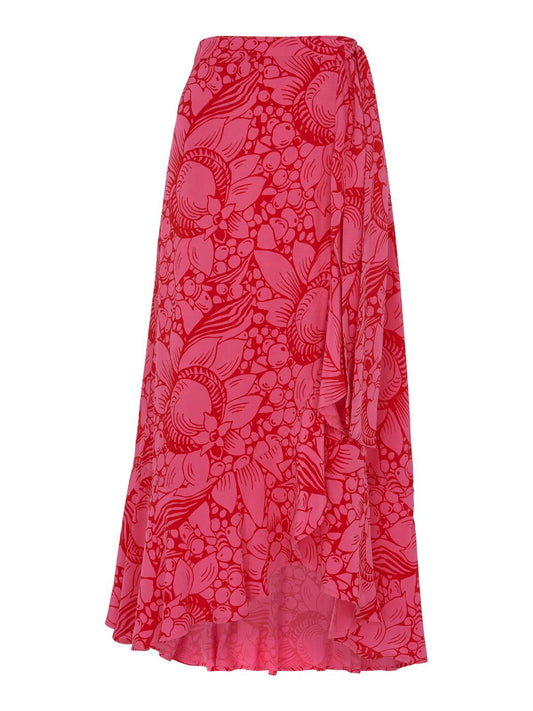 WHISTLES Sunflower Longline Wrap A-line Skirt Pink Multi UK6 RRP119 BNWT