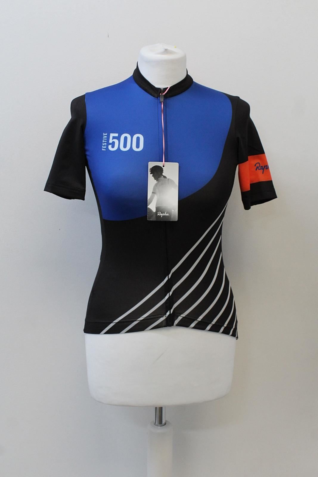 RAPHA Ladies Festive 500 Midweight Short Sleeve Cycling Jersey Black XS NEW