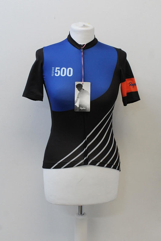 RAPHA Ladies Festive 500 Midweight Short Sleeve Cycling Jersey Black XS NEW