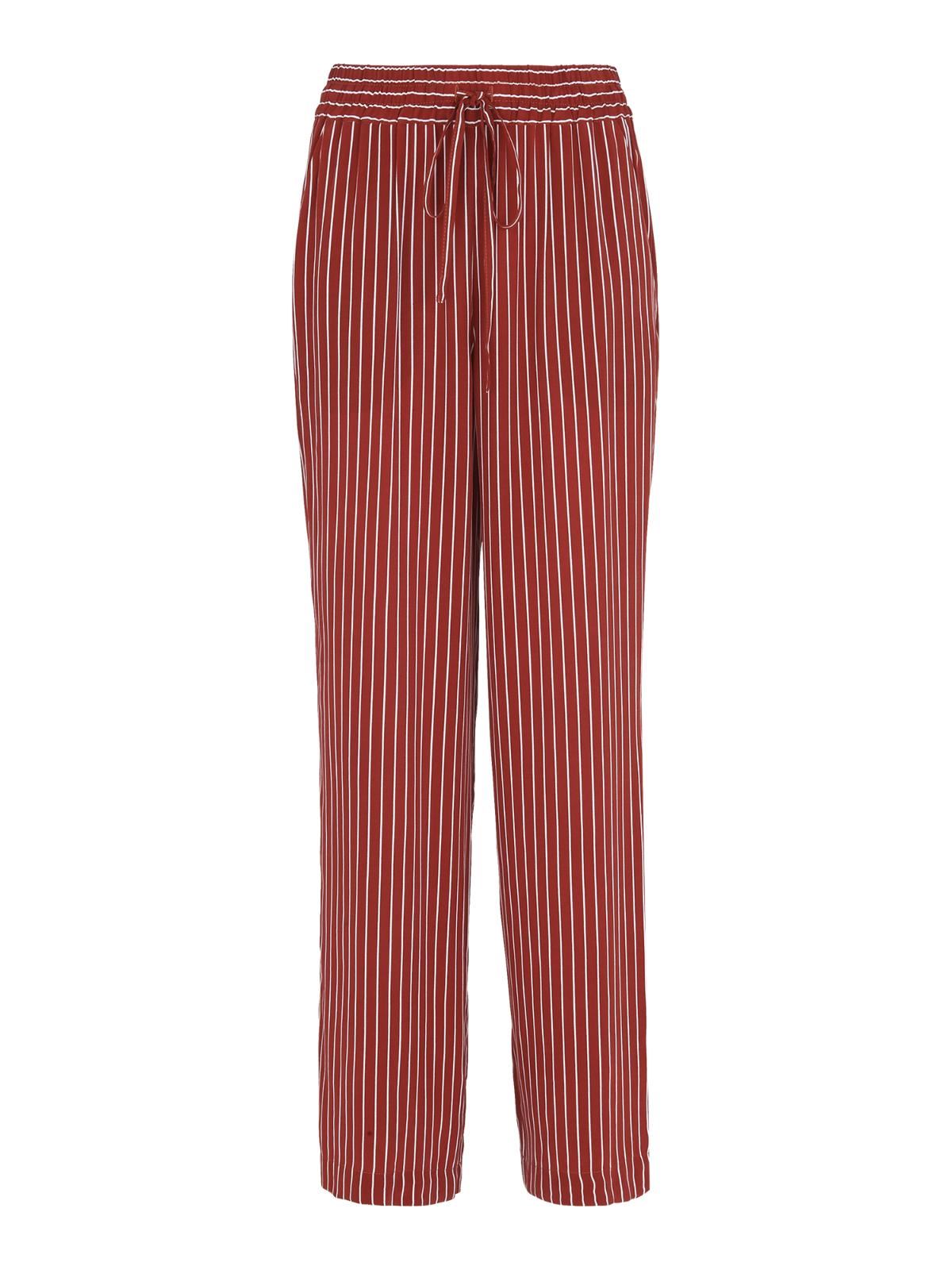 WHISTLES Ladies Rust Red Wide Leg Drawstring Striped Trousers UK16 BNWT RRP99