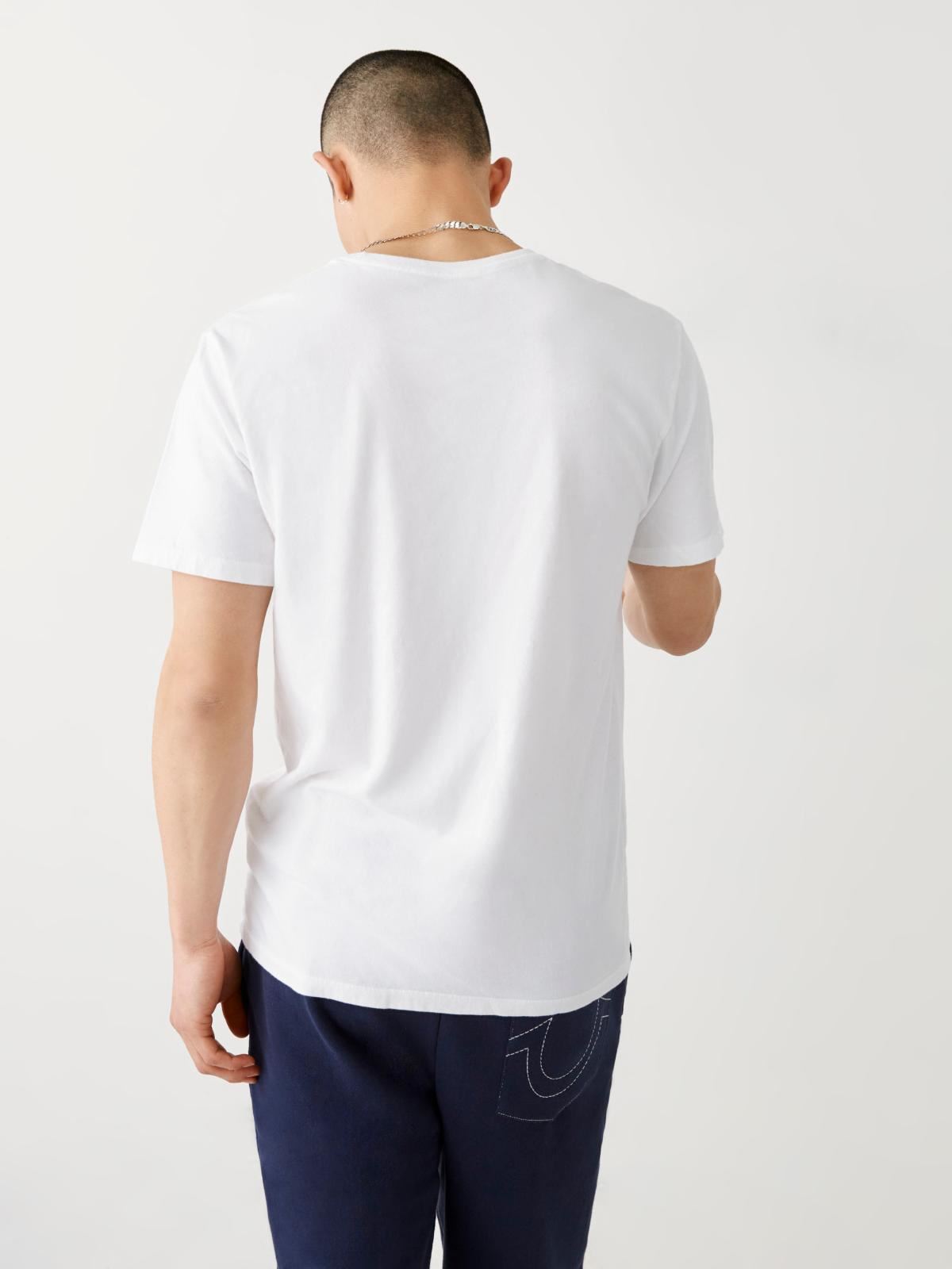 TRUE RELIGION Men's White Offset 3D Horseshoe Crew T-Shirt Small RRP109 BNWT
