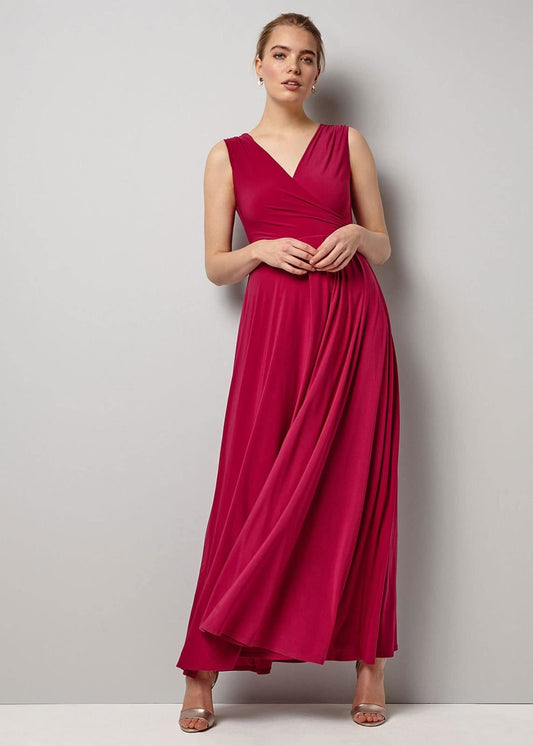 Phase Eight Betalia Maxi Bridesmaid Sleeveless Dress Azalea Size UK10 RRP120