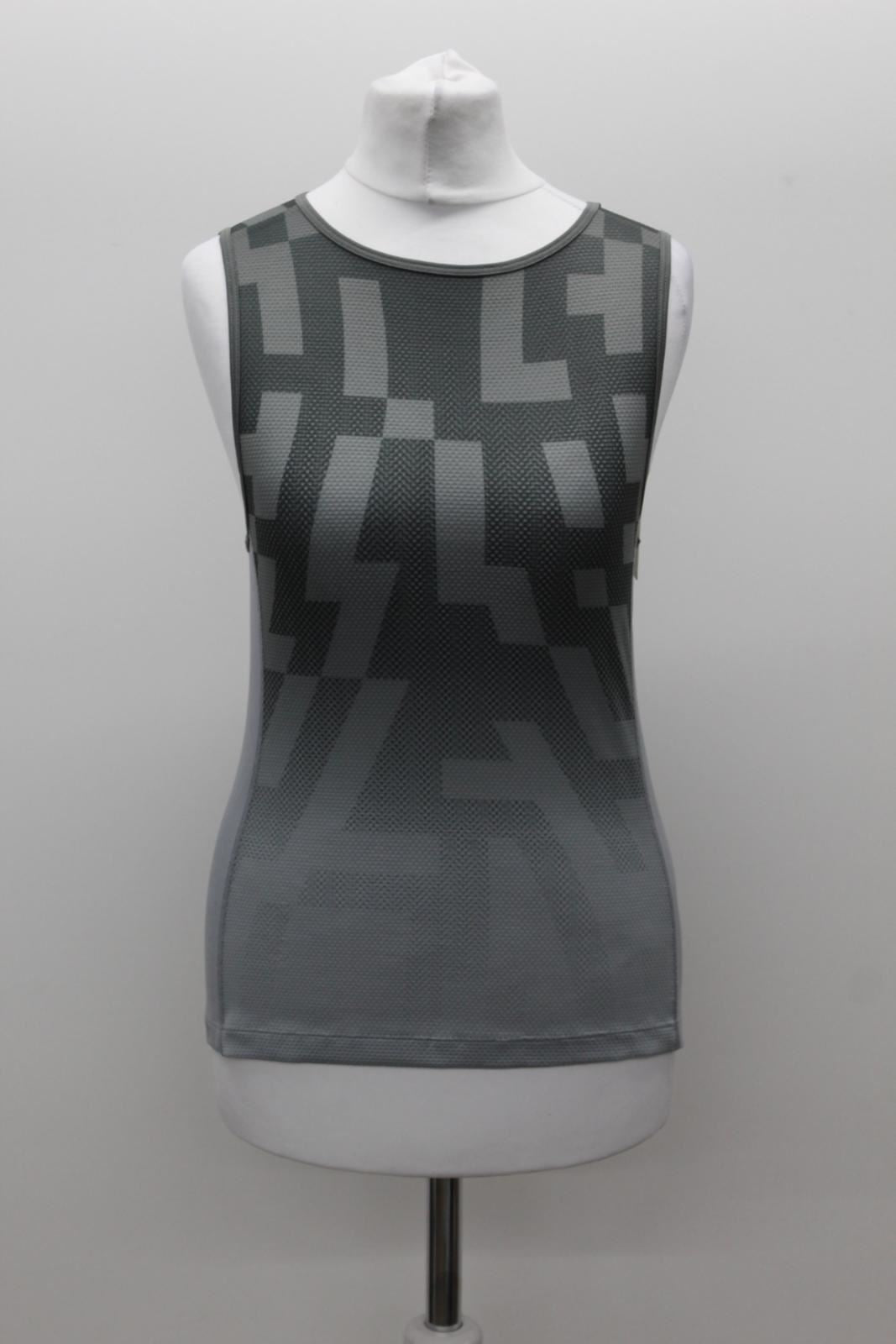 RAPHA Ladies Grey Souplesse Aero Block Print Mesh Cycling Base Layer M BNWT