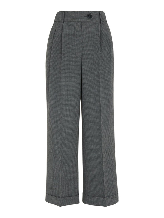 WHISTLES Ladies Turn Up Grey Multi Tailored Cropped Trouser UK16 BNWT RRP119