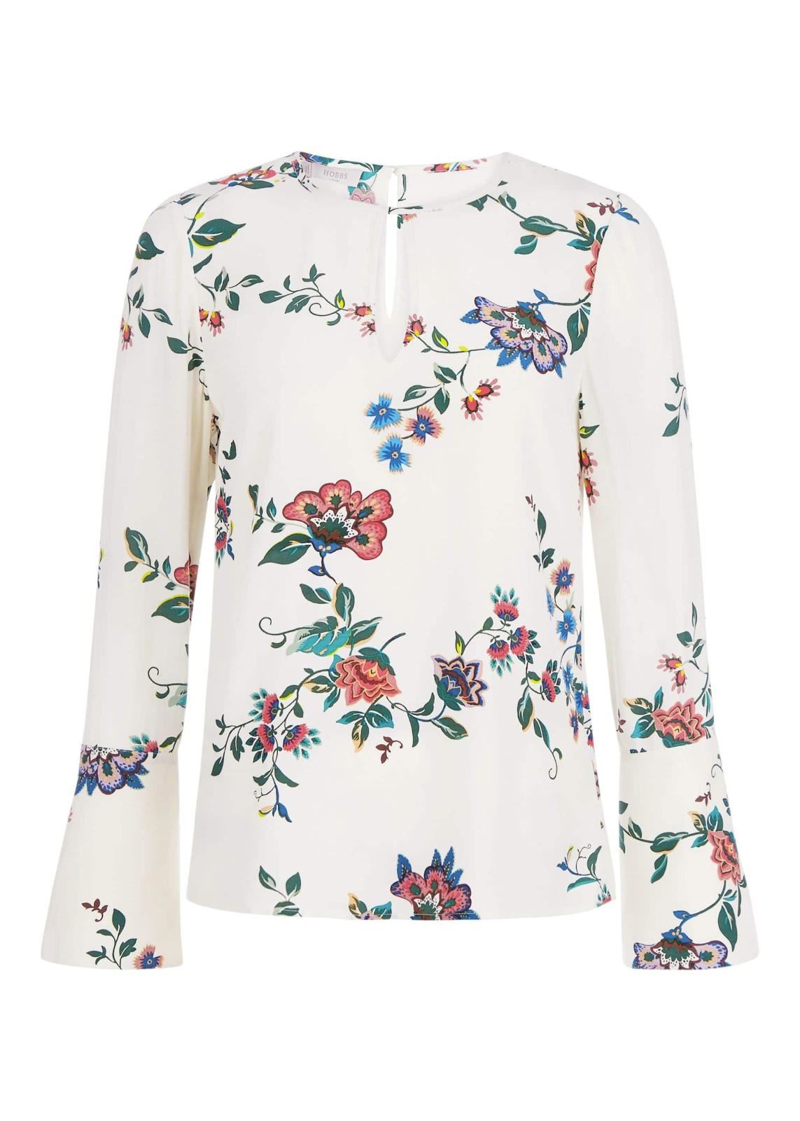Hobbs Primrose Blouse Ivory Multi Size UK6 RRP99