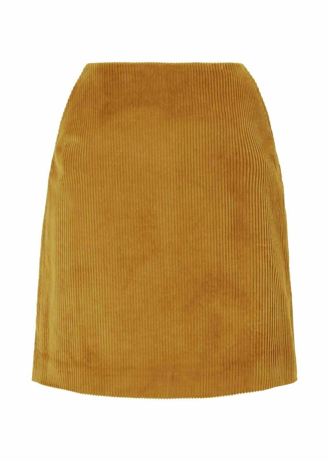 HOBBS Ladies Hannah Corduroy A-Line Mini Skirt Mustard Yellow UK18 BNWT RRP89