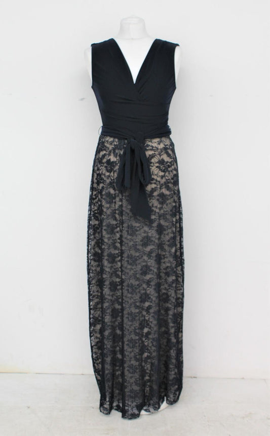 PHASE EIGHT Ladies Navy Lace Sleeveless Belted Gwyneth Maxi Dress UK10 NEW