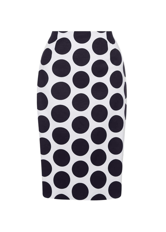 Hobbs Lorna Pencil Skirt Ivory Navy Size UK6 RRP99