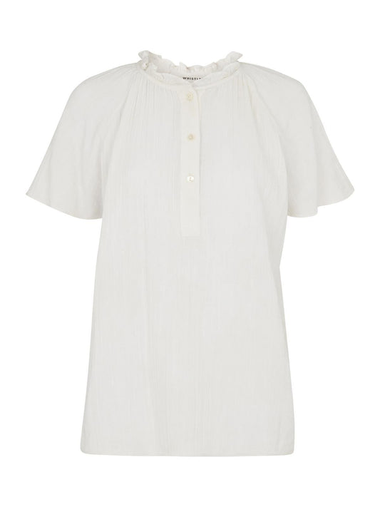 WHISTLES Ladies Ivory Multi Tilly Textured Top Ruffle Collar UK6 RRP89 BNWT