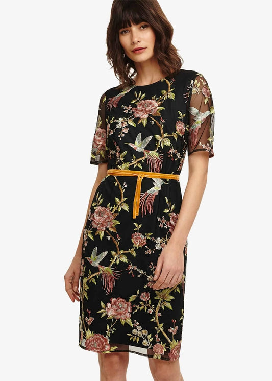 PHASE EIGHT Ladies Farryn Multicoloured Embroidered Knee Length  Dress UK8 NEW