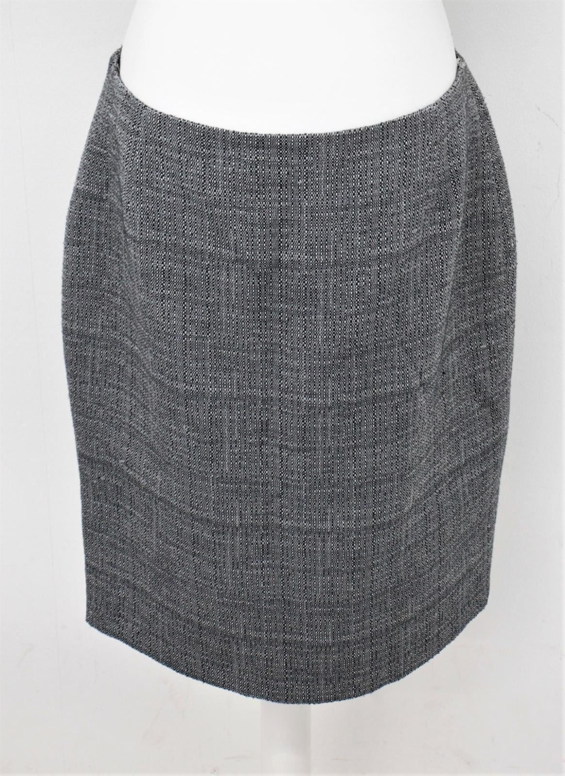 HOBBS Ladies Black Ivory Tweed Knee Length Katherine Skirt UK16 RRP110 NEW