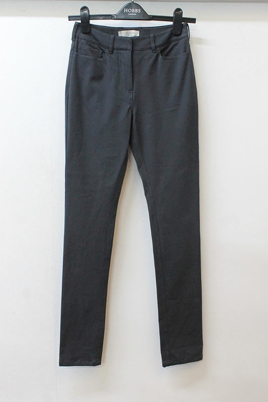 HOBBS Ladies Briony Dark Grey Stretch Cotton Blend Trousers UK6 NEW RRP85
