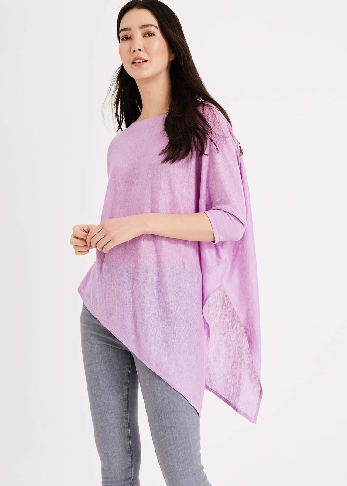 Phase Eight Melinda Linen Knit Tunic Top Lavender S RRP59
