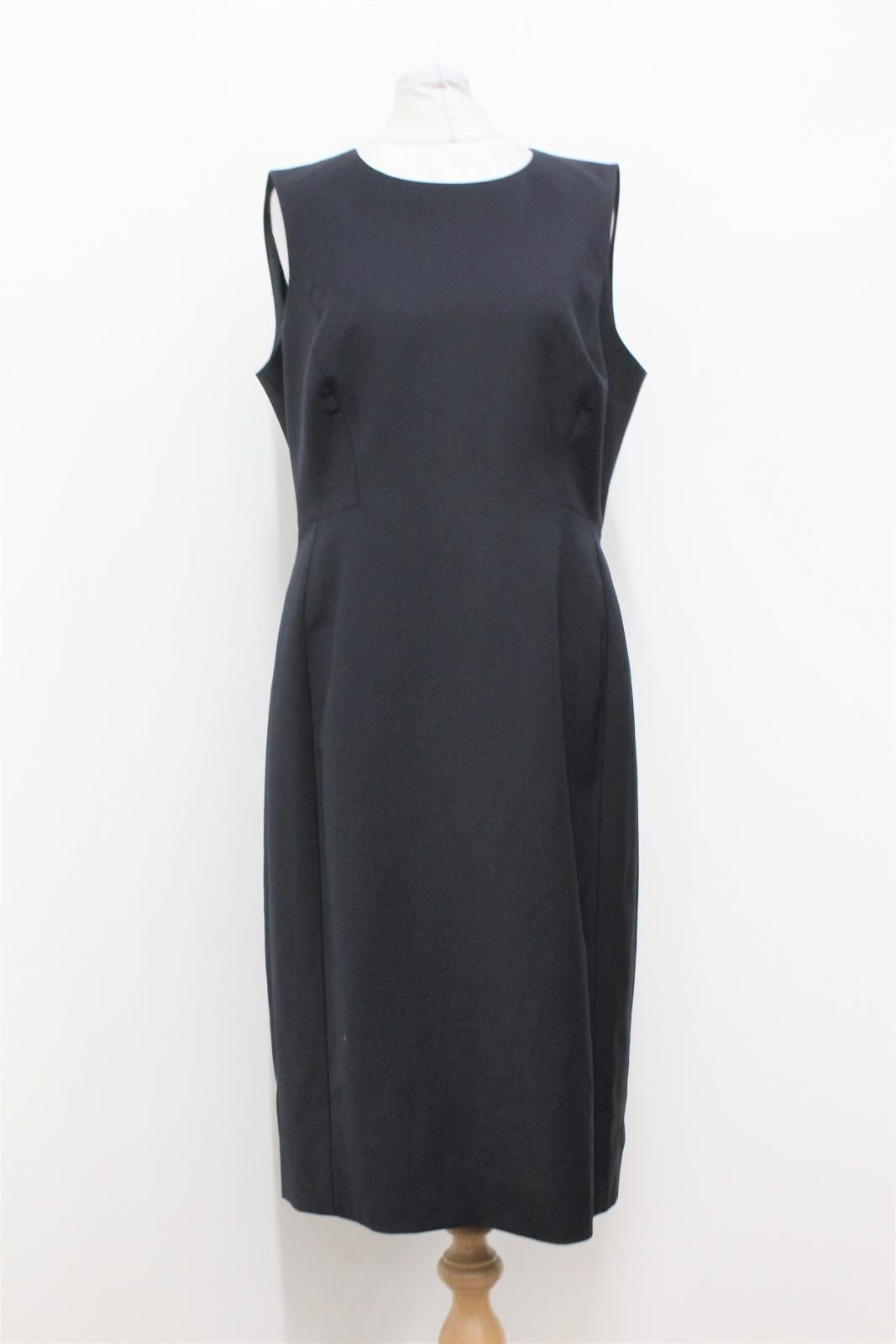 HOBBS Ladies Navy Blue Sleeveless Tailored Montrose Shift Dress UK12 BNWT