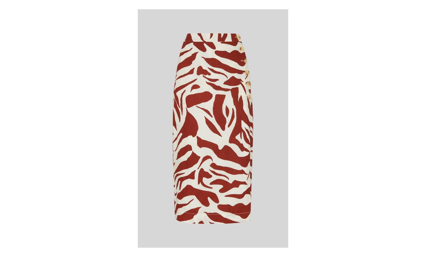 WHISTLES Ladies Multicolour Midi Length Graphic Zebra Linen Skirt RRP119 UK6 NEW