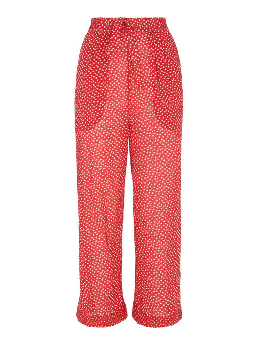 WHISTLES Ladies Red/Multi Cotton Heart Print Beach Trousers RRP69 Size XS NEW