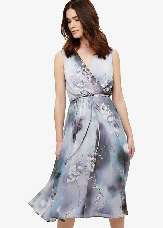 Phase Eight Dandilion Print Fit & Flare Dress Multi-Coloured Size UK6 RRP130
