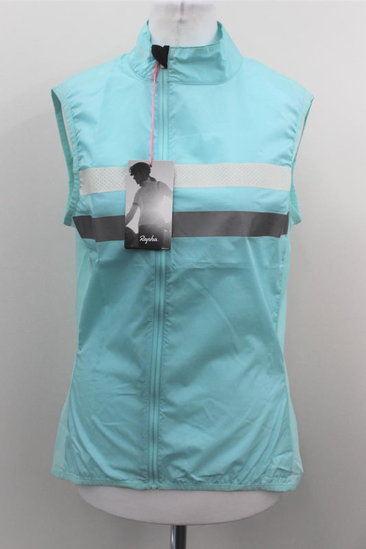 RAPHA Ladies Pale Turquoise Lightweight Brevet Zip-Up Cycling Gilet S NEW