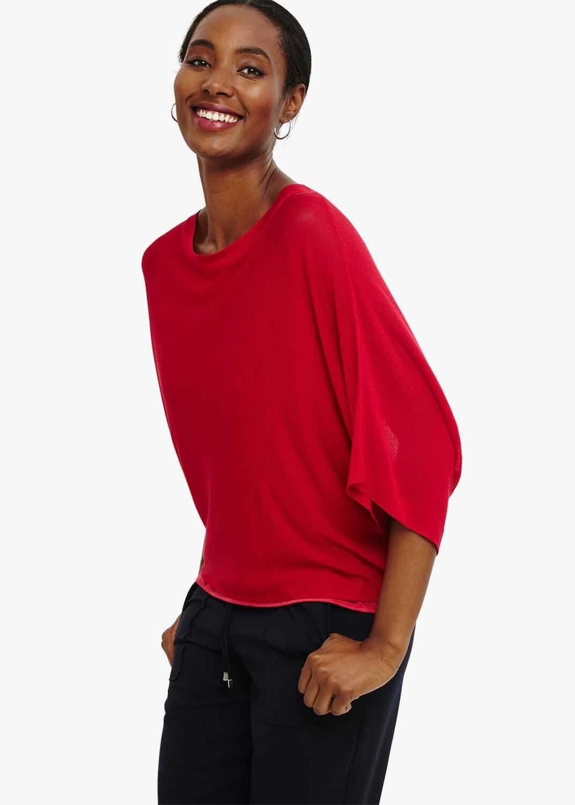 Phase Eight Gisella Double Layer Knit Jumper Pullover Top Punch Pink S RRP69