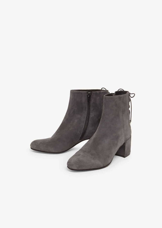 Phase Eight Suede Shoes Valentine Lace Back Boots Grey EU37 UK4 RRP140