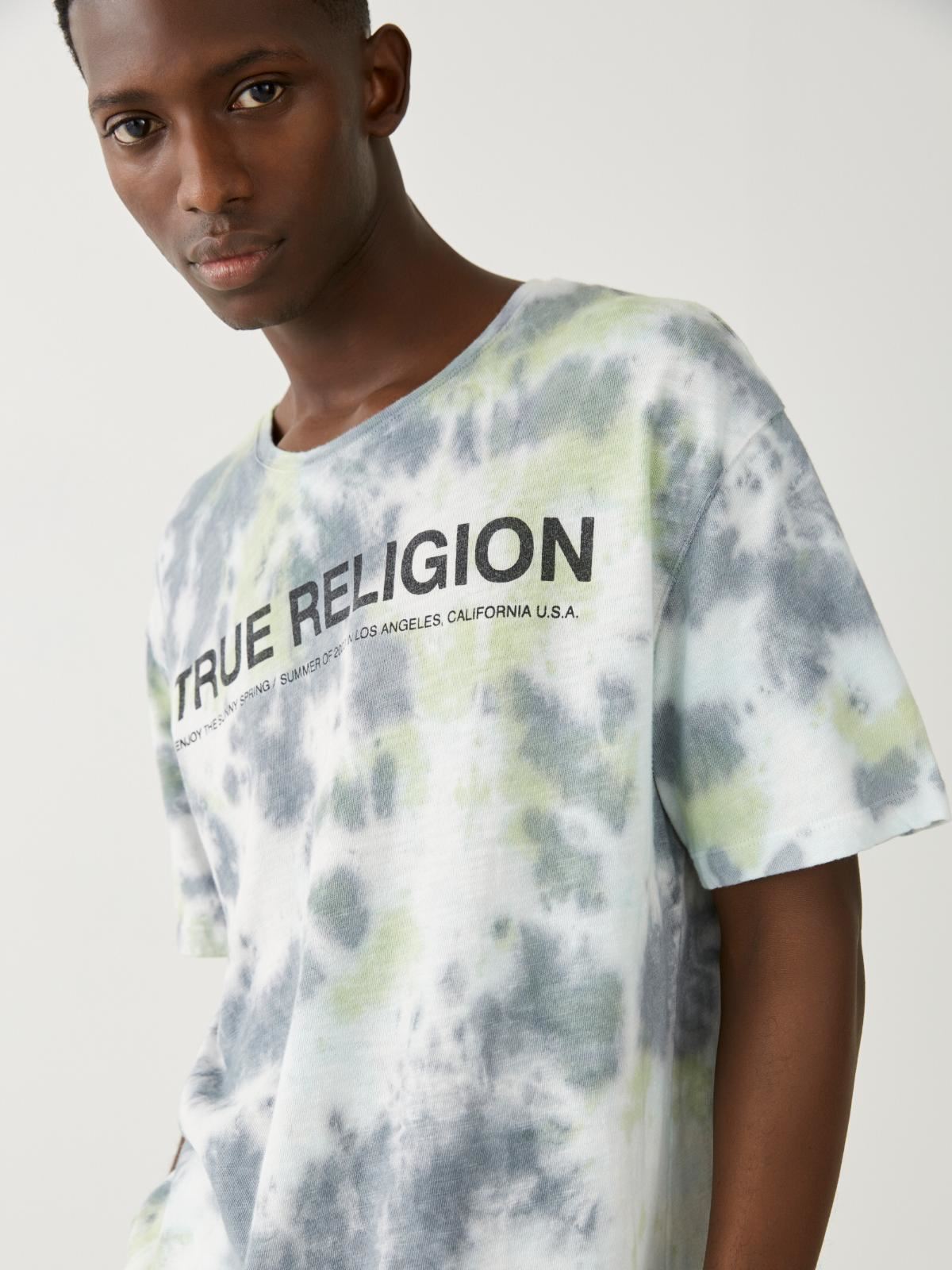 TRUE RELIGION Men's Crew Grey Print Short Sleeve Batik T-Shirt XS RRP69 BNWT