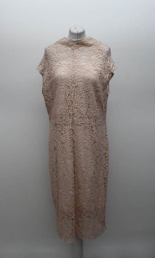 PHASE EIGHT Ladies Cameo Pink High Neck Sleeveless Becky Lace Dress UK20 BNWT
