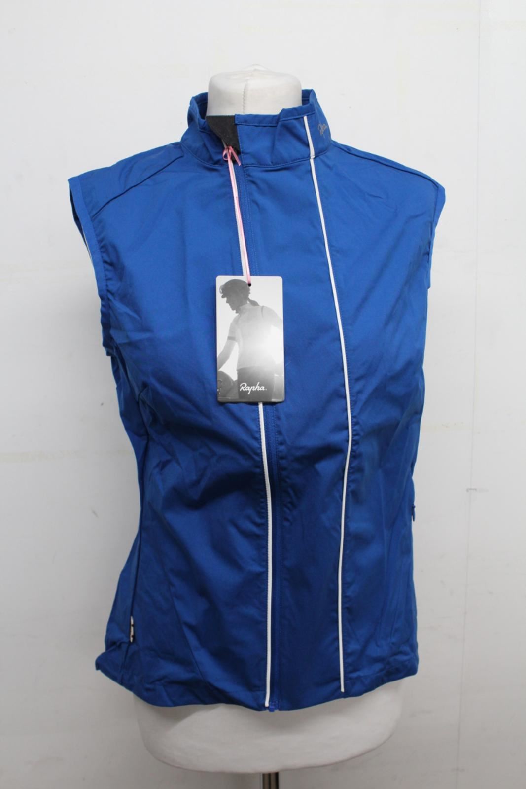 RAPHA Ladies Blue Sleeveless Cycling Full Zip Lightweight Gilet Large NEW