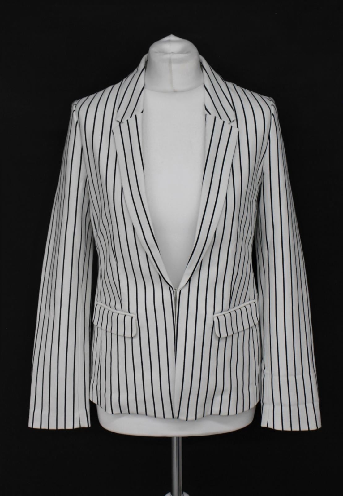 PHASE EIGHT Ladies Navy/Ivory Hook Fastening Quinn Stripe Blazer Jacket UK12 NEW