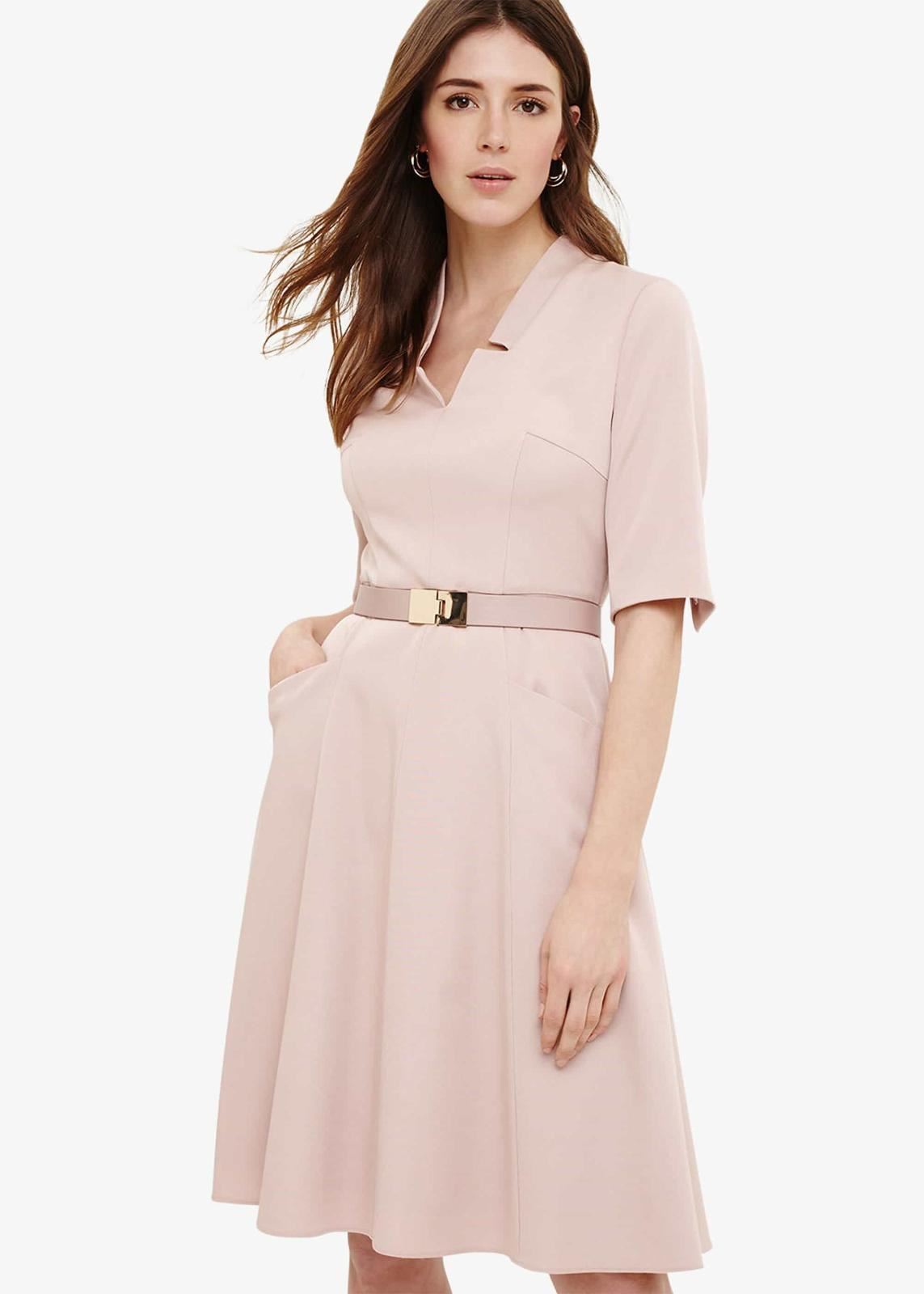 Phase Eight Willa Fit And Flare Fit & Flare Dress Dusty Pink Size UK14 RRP225