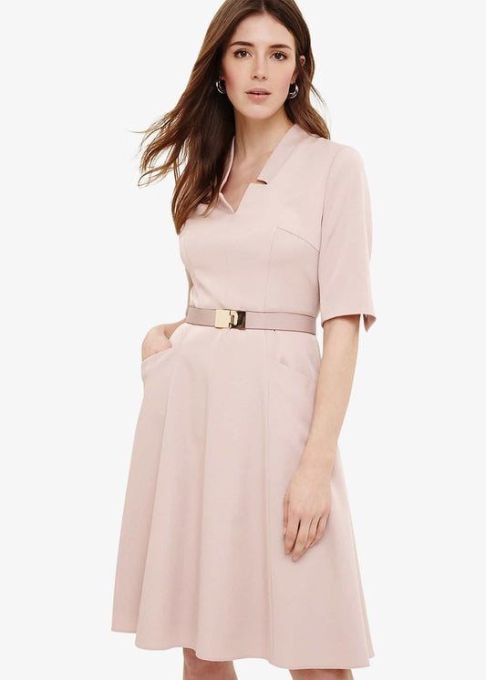 Phase Eight Willa Fit And Flare Fit & Flare Dress Dusty Pink Size UK14 RRP225
