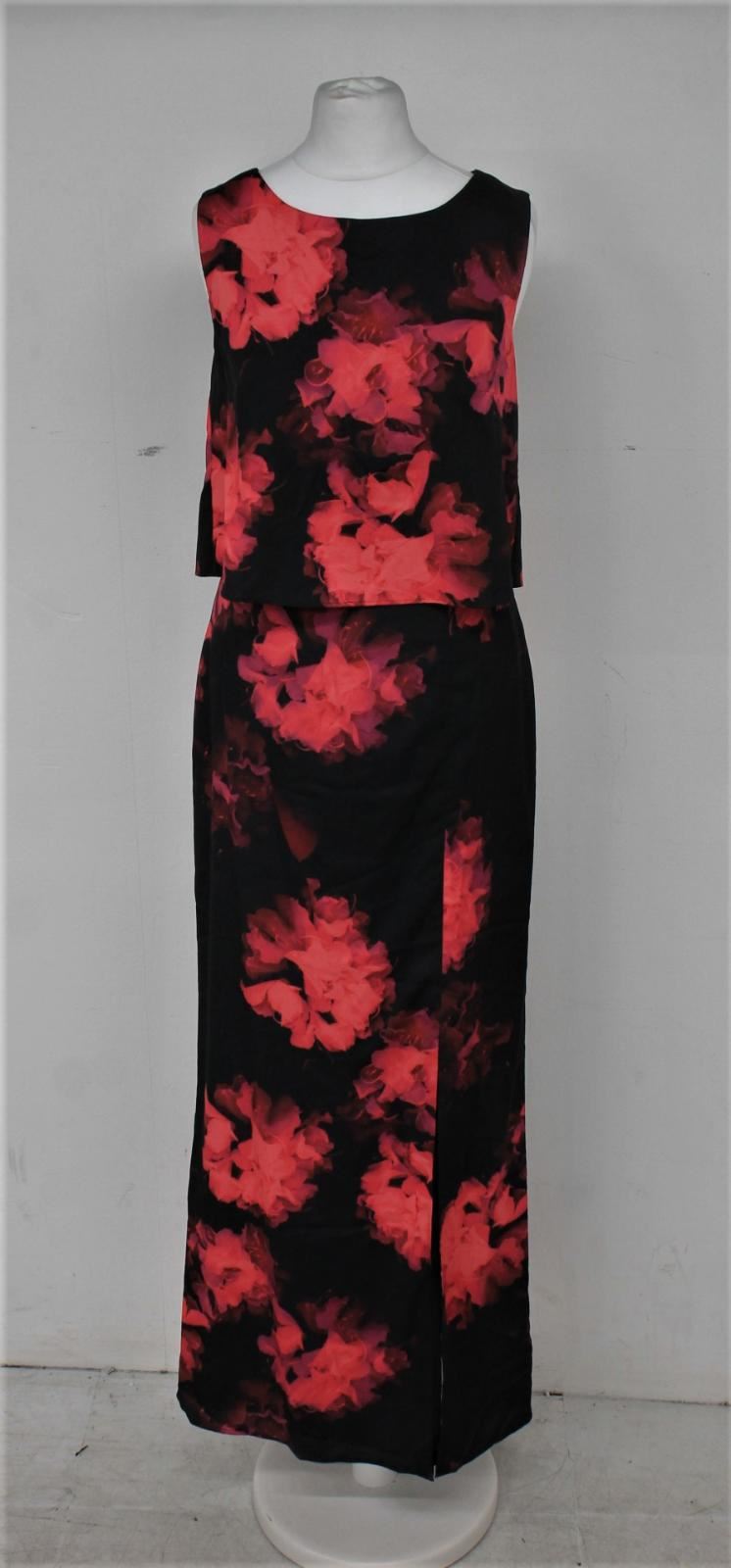 PHASE EIGHT Ladies Black/Hot Pink Sleeveless Ali Maxi Dress UK6 RRP120 NEW