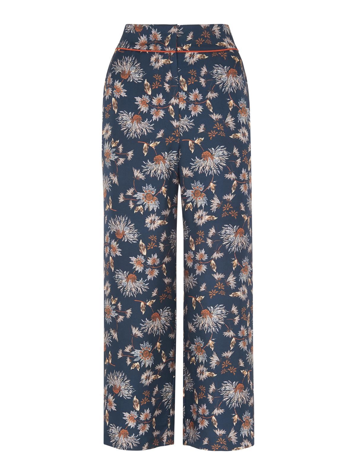WHISTLES Ladies Pitti Silk Twill Cropped Floral Trousers Multicolour UK4 RRP195