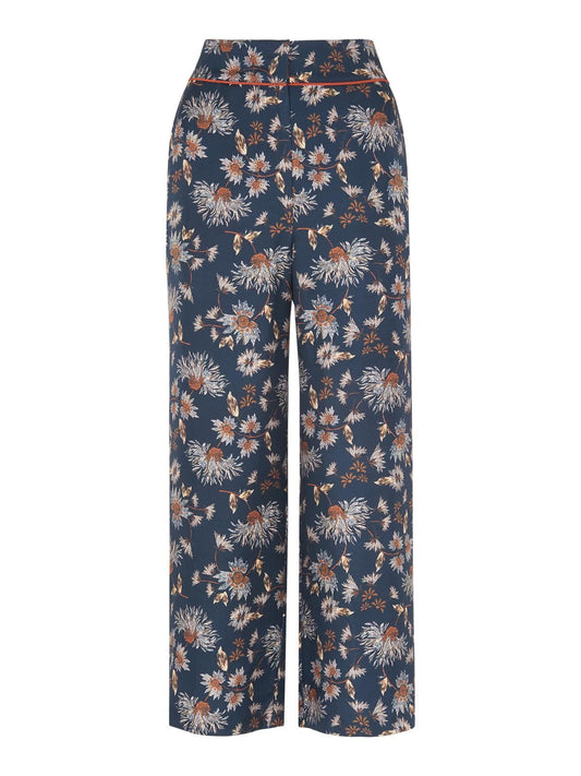 WHISTLES Ladies Pitti Silk Twill Cropped Floral Trousers Multicolour UK4 RRP195