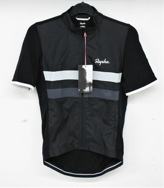 RAPHA Men's Black Wool Blend Brevet Windblock Jersey Top Size XS RRP135 NEW