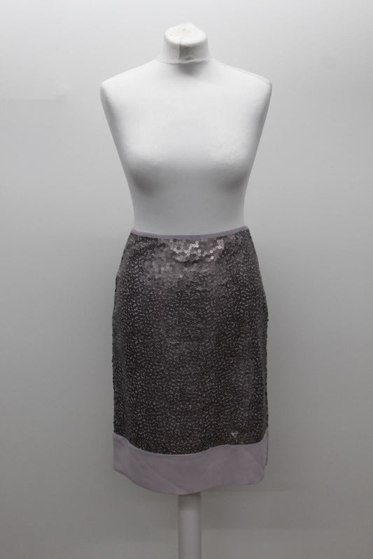 HOBBS Ladies Iris Lilac Purple Sequined Knee Length Skirt UK10 BNWT RRP129