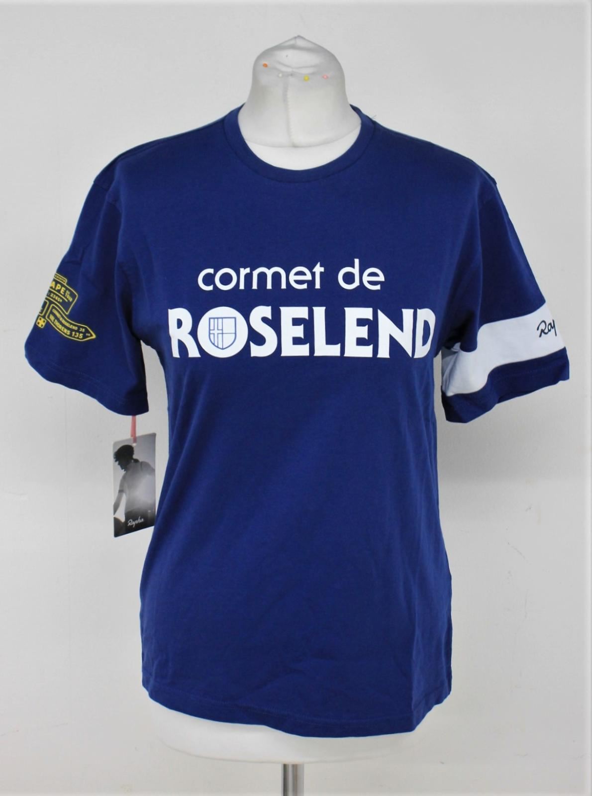 RAPHA Ladies Blue Cotton Crew Neck Roselend Etape Cycling T-Shirt M RRP40 NEW
