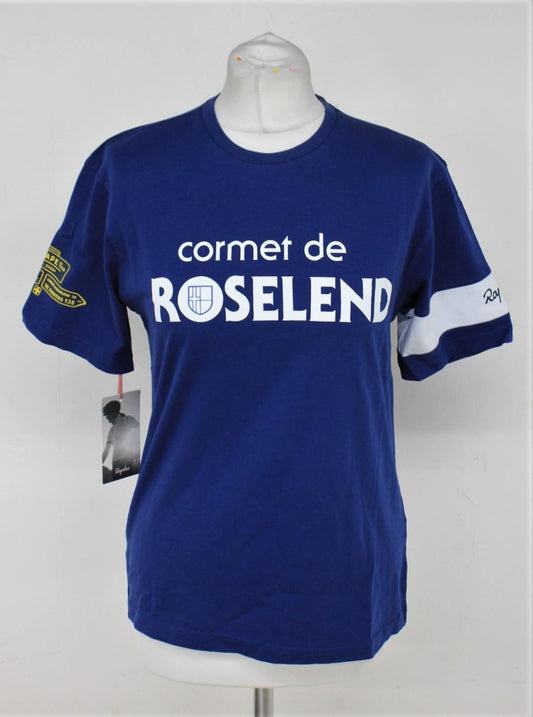 RAPHA Ladies Blue Cotton Crew Neck Roselend Etape Cycling T-Shirt M RRP40 NEW