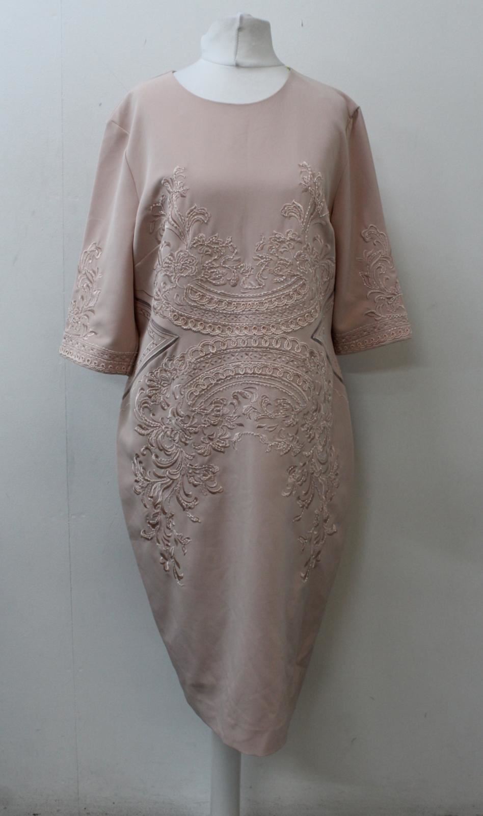 PHASE EIGHT Ladies Belita Embroidered Shift Dress Powder Pink UK16 NEW RRP250