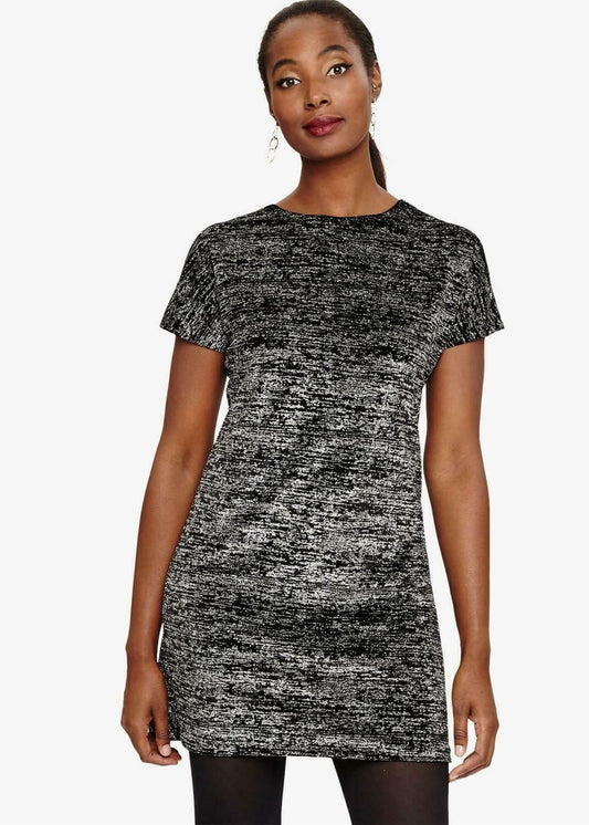 PHASE EIGHT Ladies Black Silver Addison Sparkle Tunic Dress UK14 EU42 NEW