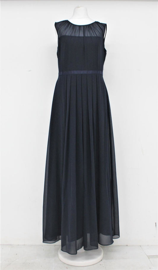 HOBBS Ladies Navy Ruched Neck Sleeveless Stephanie Maxi Dress UK10 NEW RRP159