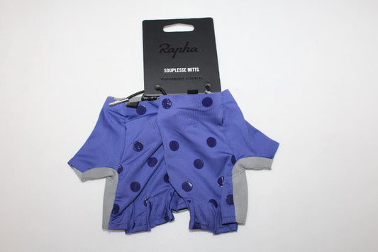 RAPHA Men's Navy Blue Souplesse Dot Printed Active Cycling Mitts XS BNWT