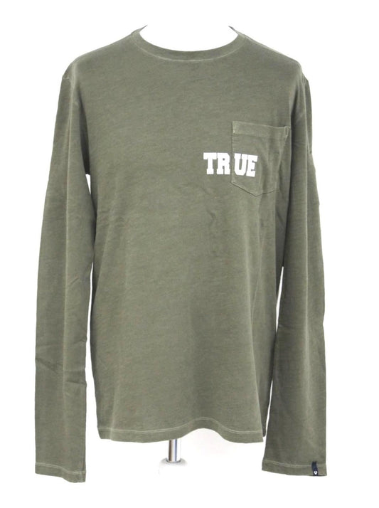 TRUE RELIGION Men's Olive Green True Pocket Long Sleeve Top XXXL RRP79 BNWT