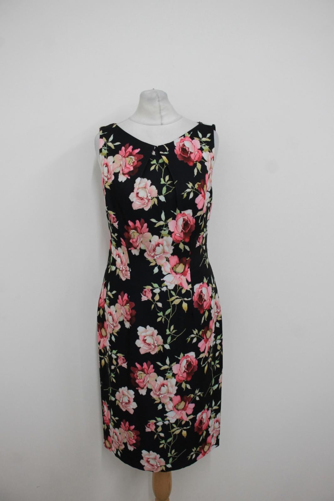HOBBS Ladies Navy Blue Multi Rita Rose Floral Flared Dress UK8 BNWT RRP 149