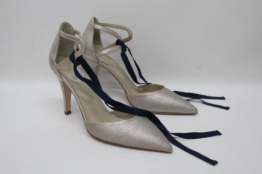HOBBS Ladies Gabriella Court Blush Beige Leather Mix Size EU40.5 UK7.5 NEW
