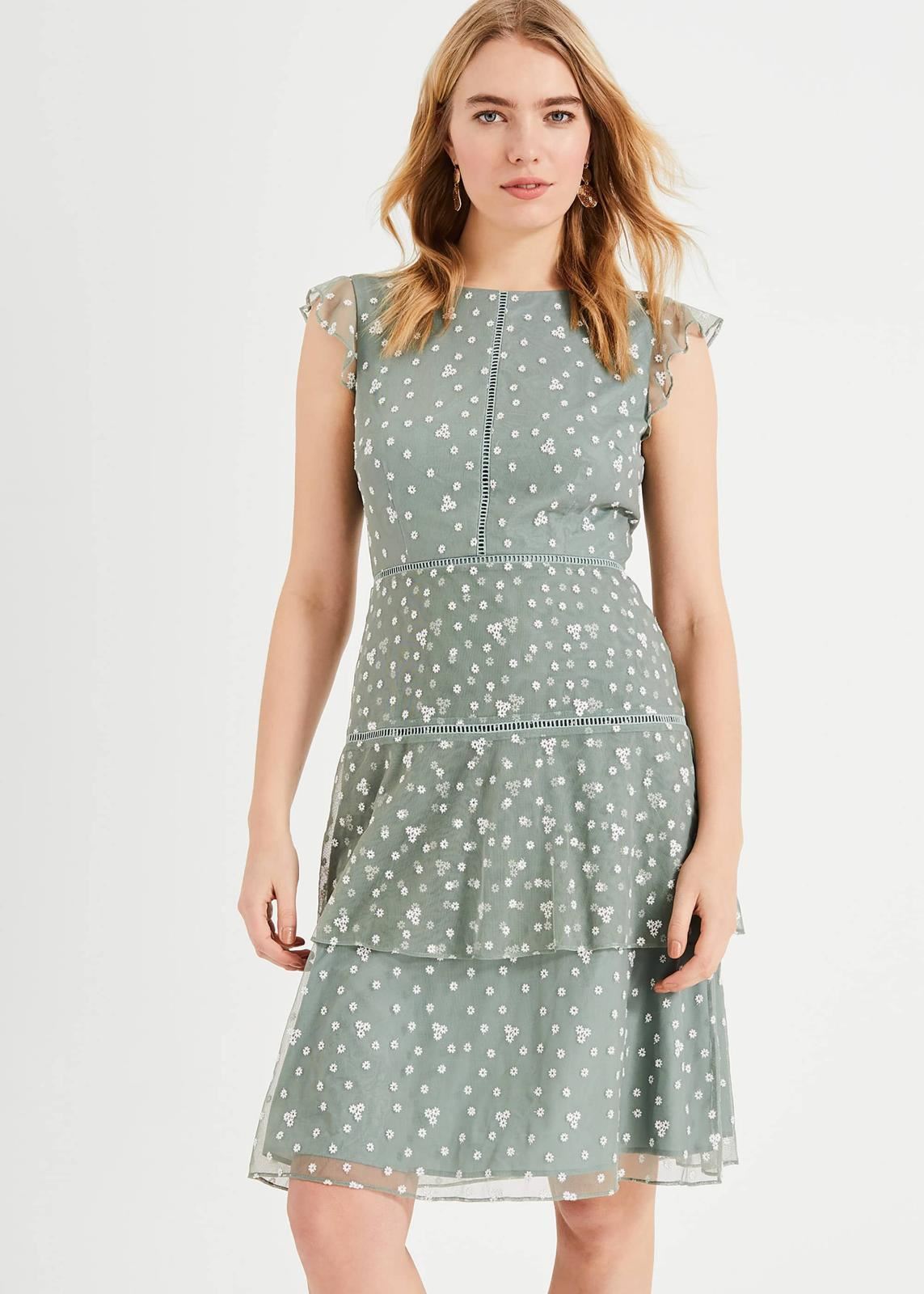 Phase Eight Bea Embroidered Fit & Flare Dress Peppermint Size UK12 RRP150
