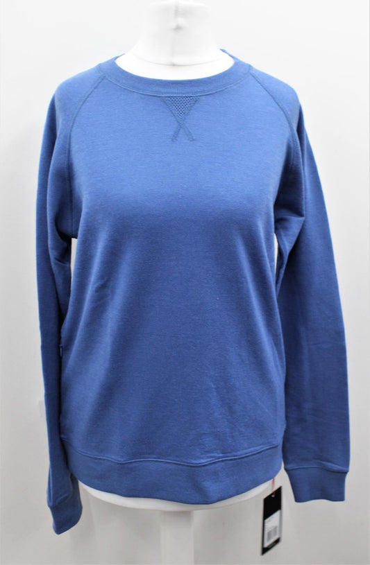 RAPHA Ladies Blue Merino Wool Crew Neck Long Sleeve Cycling Sweatshirt S BNWT