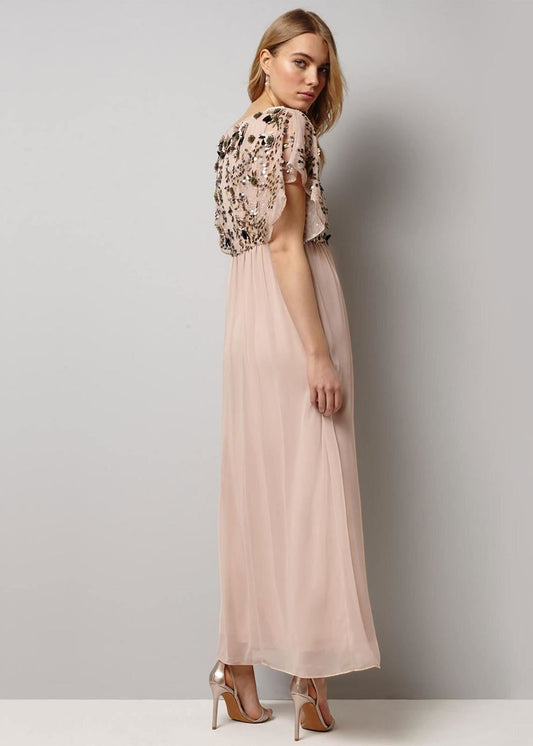 Phase Eight Aaliyah Embellished Maxi Maxi Dress Petal Size UK6 RRP275