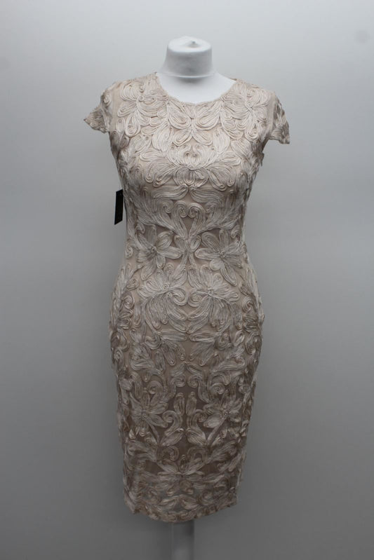 PHASE EIGHT Ladies Cornelia Cream Beige Embroidered Cap Sleeve Dress UK10 NEW